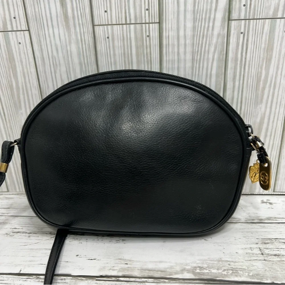 Gucci Vintage Black Leather  Crossbody Bag Gold Hardware - Picture 6 of 14